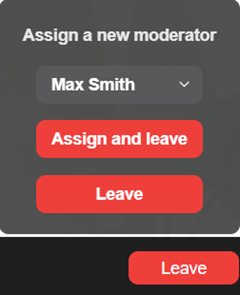 Assign a new moderator window