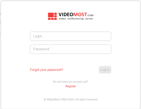 Image: the login form