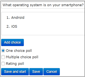 A form for creating a new poll